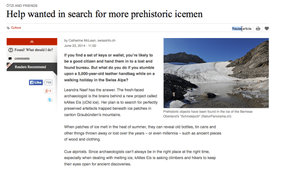 Ötzi and friends : Help wanted in search for more prehistoric iceman